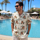 Real-life photo of someone wearing Men's Twinkle Tangled Custom Face Hawaiian Shirt — custom faces printed all-over