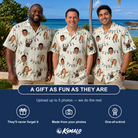 Friends in matching Men's Twinkle Tangled Custom Face Hawaiian Shirt — a group gift photo