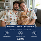 Friends in matching Women's Twinkle Tangled Custom Cat Face Hawaiian Shirt — a group gift photo