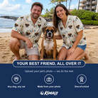 Friends in matching Women's Twinkle Tangled Custom Dog Face Hawaiian Shirt — a group gift photo
