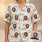 Woman wearing Women's Twinkle Tangled Custom Face Hawaiian Shirt — custom faces printed all-over