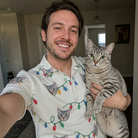 Selfie with the pet whose face is printed all over this Men's Twinkle Tangled Custom Cat Face Polo Shirt