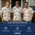 Friends in matching Men's Twinkle Tangled Custom Face Polo Shirt — a group gift photo
