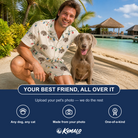 Friends in matching Men's Twinkle Tangled Custom Dog Face Shirt & Shorts Set — a group gift photo