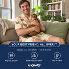 Friends in matching Men's Poinsettia Pop Custom Cat Face Shirt & Shorts Set — a group gift photo