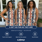 Friends in matching Women's Wrapped Wonders Custom Face V-Neck Dress — a group gift photo