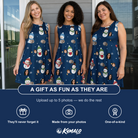 Friends in matching Women's Snowman Shenanigans Custom Face Tank Dress — a group gift photo
