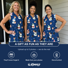 Friends in matching Women's Snowman Shenanigans Custom Face V-Neck Dress — a group gift photo