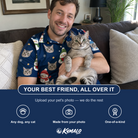 Friends in matching Men's Snowman Shenanigans Custom Cat Face Polo Shirt — a group gift photo