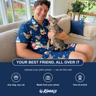 Friends in matching Men's Snowman Shenanigans Custom Cat Face Shirt & Shorts Set — a group gift photo
