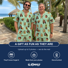 Friends in matching Men's Gingerbread Gallop Custom Face Shirt & Shorts Set — a group gift photo