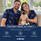 Friends in matching Men's Peppermint Pizzazz Custom Cat Face Hawaiian Shirt — a group gift photo