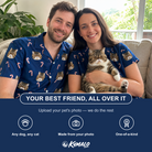 Friends in matching Women's Peppermint Pizzazz Custom Cat Face Hawaiian Shirt — a group gift photo
