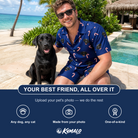 Friends in matching Men's Peppermint Pizzazz Custom Dog Face Shirt & Shorts Set — a group gift photo