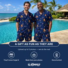 Friends in matching Men's Peppermint Pizzazz Custom Face Shirt & Shorts Set — a group gift photo