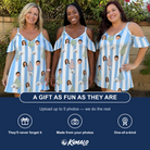 Friends in matching Women's Bauble Ballet Custom Face Off-Shoulder Dress — a group gift photo