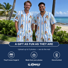 Friends in matching Men's Bauble Ballet Custom Face Shirt & Shorts Set — a group gift photo