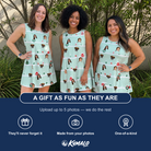 Friends in matching Women's Neon Noel Custom Face Tank Dress — a group gift photo