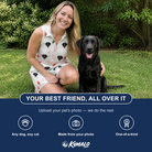 Friends in matching Women's Merry Circuits Custom Dog Face V-Neck Dress — a group gift photo