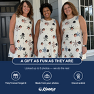 Friends in matching Women's Tinsel Tumble Custom Face Tank Dress — a group gift photo