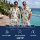 Friends in matching Men's Tinsel Tumble Custom Face Shirt & Shorts Set — a group gift photo