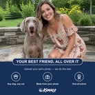 Friends in matching Women's Jolly Jingle Custom Dog Face Off-Shoulder Dress — a group gift photo
