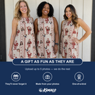 Friends in matching Women's Jolly Jingle Custom Face Tank Dress — a group gift photo