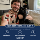 Friends in matching Men's Jolly Jingle Custom Cat Face Polo Shirt — a group gift photo