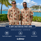 Friends in matching Men's Jolly Jingle Custom Face Shirt & Shorts Set — a group gift photo