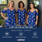 Friends in matching Women's Boxed Bliss Custom Face Off-Shoulder Dress — a group gift photo
