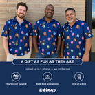 Friends in matching Men's Boxed Bliss Custom Face Polo Shirt — a group gift photo
