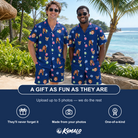 Friends in matching Men's Boxed Bliss Custom Face Shirt & Shorts Set — a group gift photo