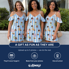 Friends in matching Women's Icing Illusion Custom Face Off-Shoulder Dress — a group gift photo