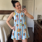 Real-life photo of someone wearing Women's Icing Illusion Custom Face Tank Dress — custom faces printed all-over