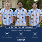 Friends in matching Men's Icing Illusion Custom Face Polo Shirt — a group gift photo