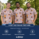 Friends in matching Men's Toot Suite Custom Face Polo Shirt — a group gift photo