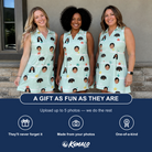 Friends in matching Women's Birthday Bling Custom Face V-Neck Dress — a group gift photo