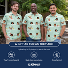 Friends in matching Men's Birthday Bling Custom Face Polo Shirt — a group gift photo