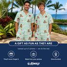 Friends in matching Men's Birthday Bling Custom Face Shirt & Shorts Set — a group gift photo