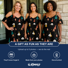 Friends in matching Women's Hooray Hats Custom Face Off-Shoulder Dress — a group gift photo