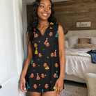 Real-life photo of someone wearing Women's Hooray Hats Custom Face V-Neck Dress — custom faces printed all-over