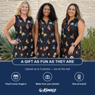Friends in matching Women's Hooray Hats Custom Face V-Neck Dress — a group gift photo