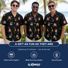Friends in matching Men's Hooray Hats Custom Face Hawaiian Shirt — a group gift photo