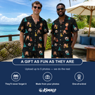 Friends in matching Men's Hooray Hats Custom Face Shirt & Shorts Set — a group gift photo