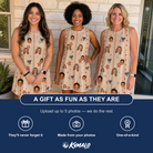 Friends in matching Women's Glow Gala Custom Face Tank Dress — a group gift photo