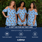 Friends in matching Women's Sprinkle Scoops Custom Face Off-Shoulder Dress — a group gift photo