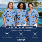 Friends in matching Women's Sprinkle Scoops Custom Face Hawaiian Shirt — a group gift photo