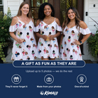 Friends in matching Women's Wishful Scoops Custom Face Off-Shoulder Dress — a group gift photo
