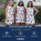 Friends in matching Women's Wishful Scoops Custom Face Tank Dress — a group gift photo