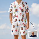 Man wearing Men's Wishful Scoops Custom Face Shirt & Shorts Set — custom faces printed all-over